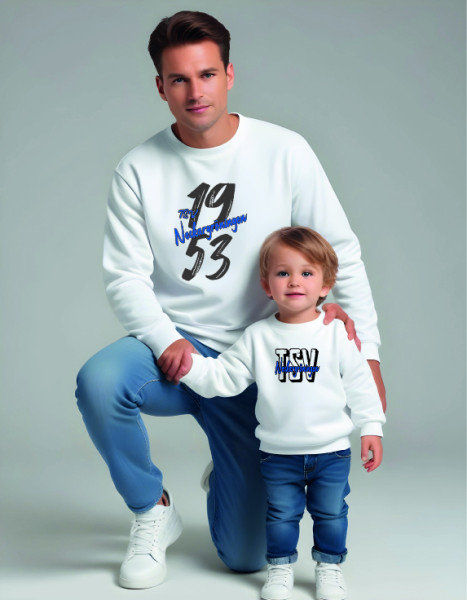 Sweatshirt mit Rundhalsausschnitt weiß inkl. Druck