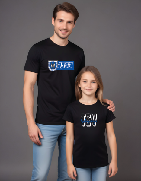 Bio T-Shirt mit Rundhalsausschnitt schwarz inkl. Druck